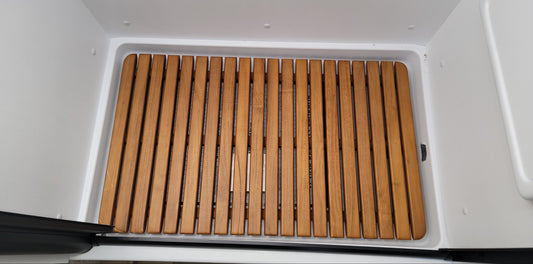 Winnebago Micro Minnie 1720FB teak shower mat
