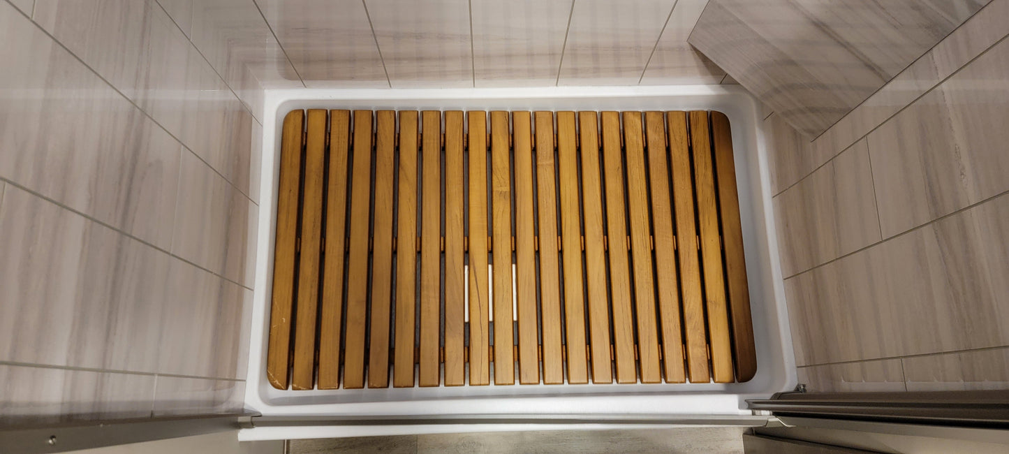 REV 21 and later Vienna Teak Shower Mat