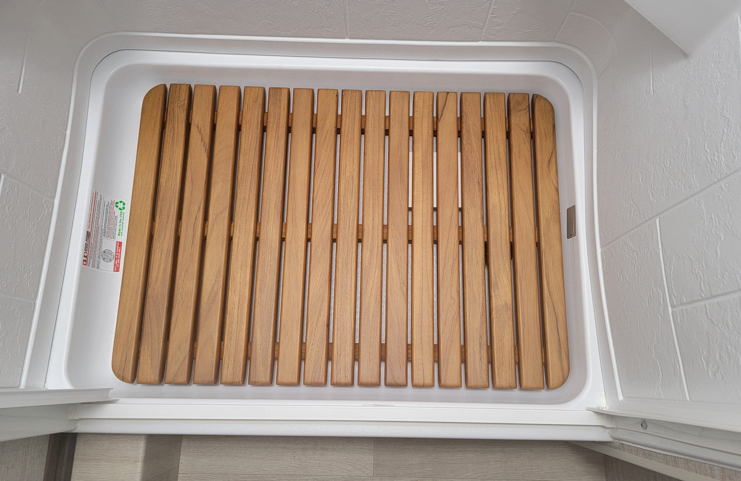 Thor Compass Teak Shower Mat